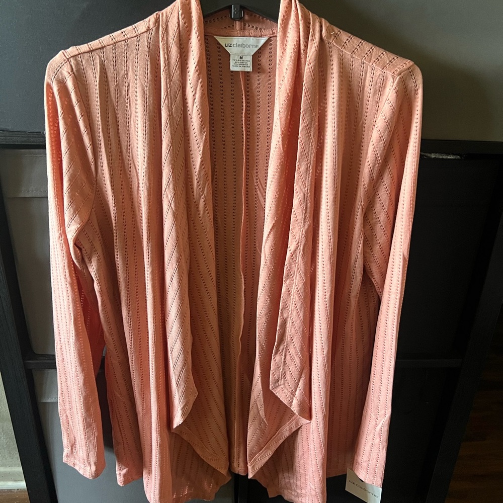 Women's Peach Open-Front Sweater